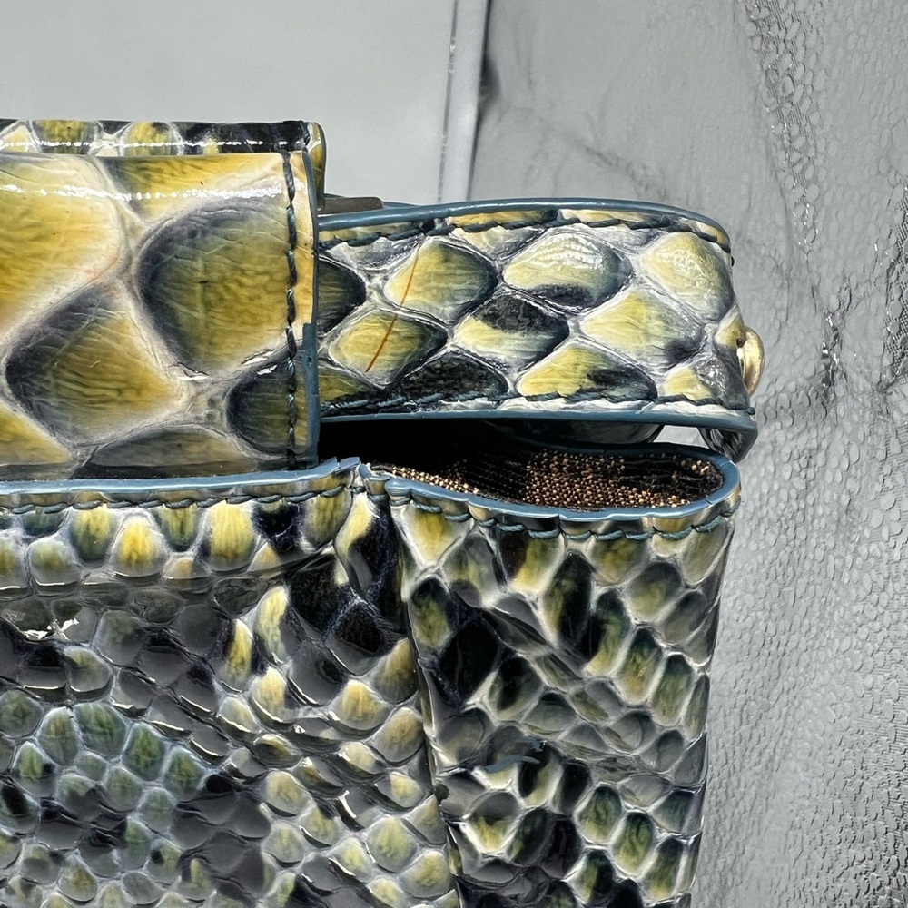 FENDI Peekaboo Iconic Watercolor Textured Snakeskin Embossed Leather Satchel Bag - Picture 5 of 17